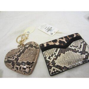 ANIMAL SNAKE heart purse charm credit card holder 2 pc NWT